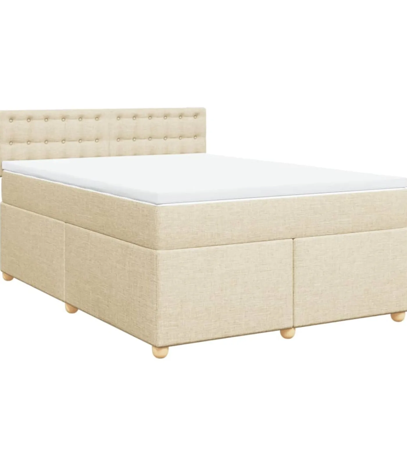 Clearance Boxspring met matras stof crèmekleurig 160x200 cm Bedden