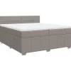 Clearance Boxspring met matras stof taupe 200x200 cm Bedden