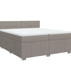 Clearance Boxspring met matras stof taupe 200x200 cm Bedden