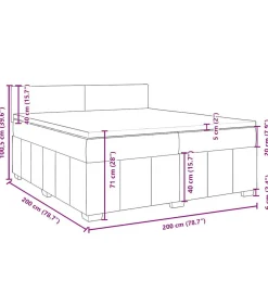 vidaXL Boxspring met matras stof taupe 200x200 cm