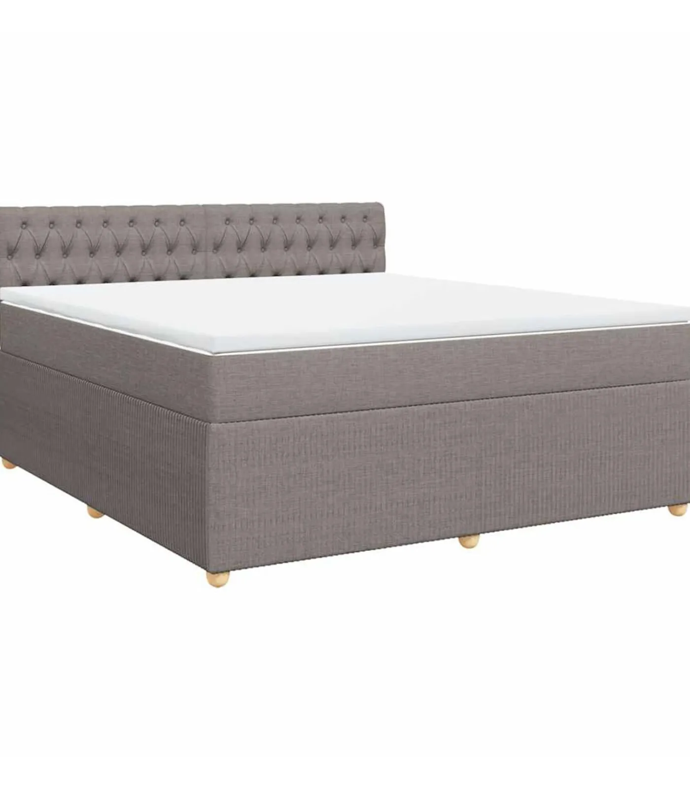 vidaXL Boxspring met matras stof taupe 180x200 cm