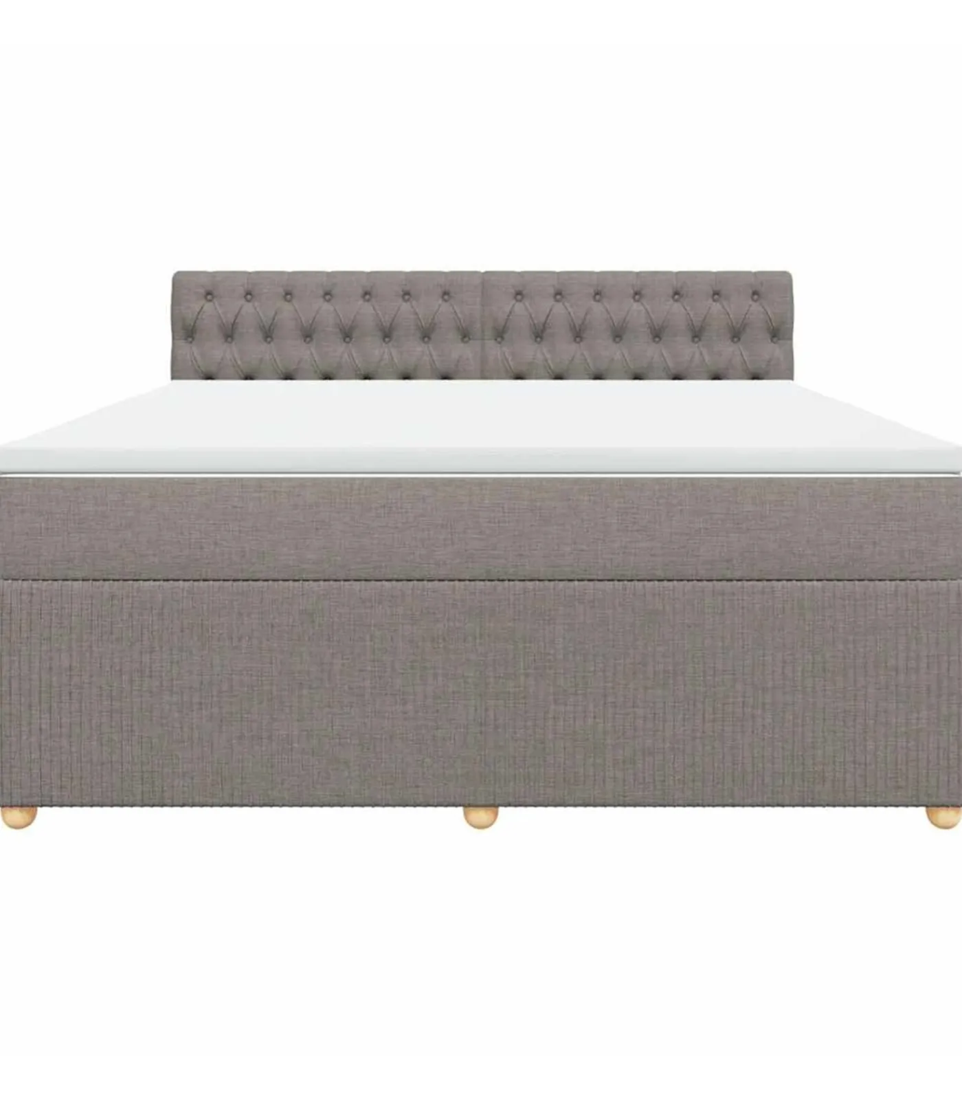 vidaXL Boxspring met matras stof taupe 180x200 cm
