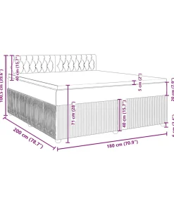 vidaXL Boxspring met matras stof taupe 180x200 cm