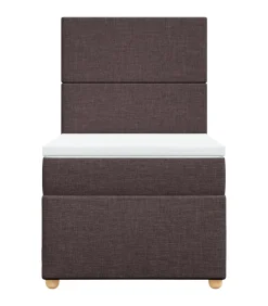 Sale Boxspring met matras stof donkerbruin 90x200 cm Bedden