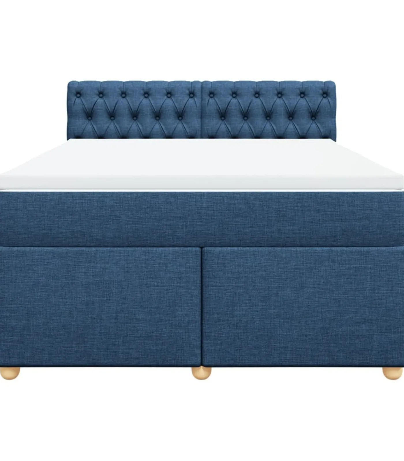 vidaXL Boxspring met matras stof blauw 140x200 cm