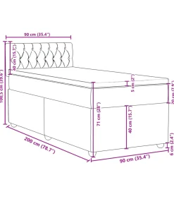 Outlet Boxspring met matras stof donkerbruin 90x200 cm Bedden