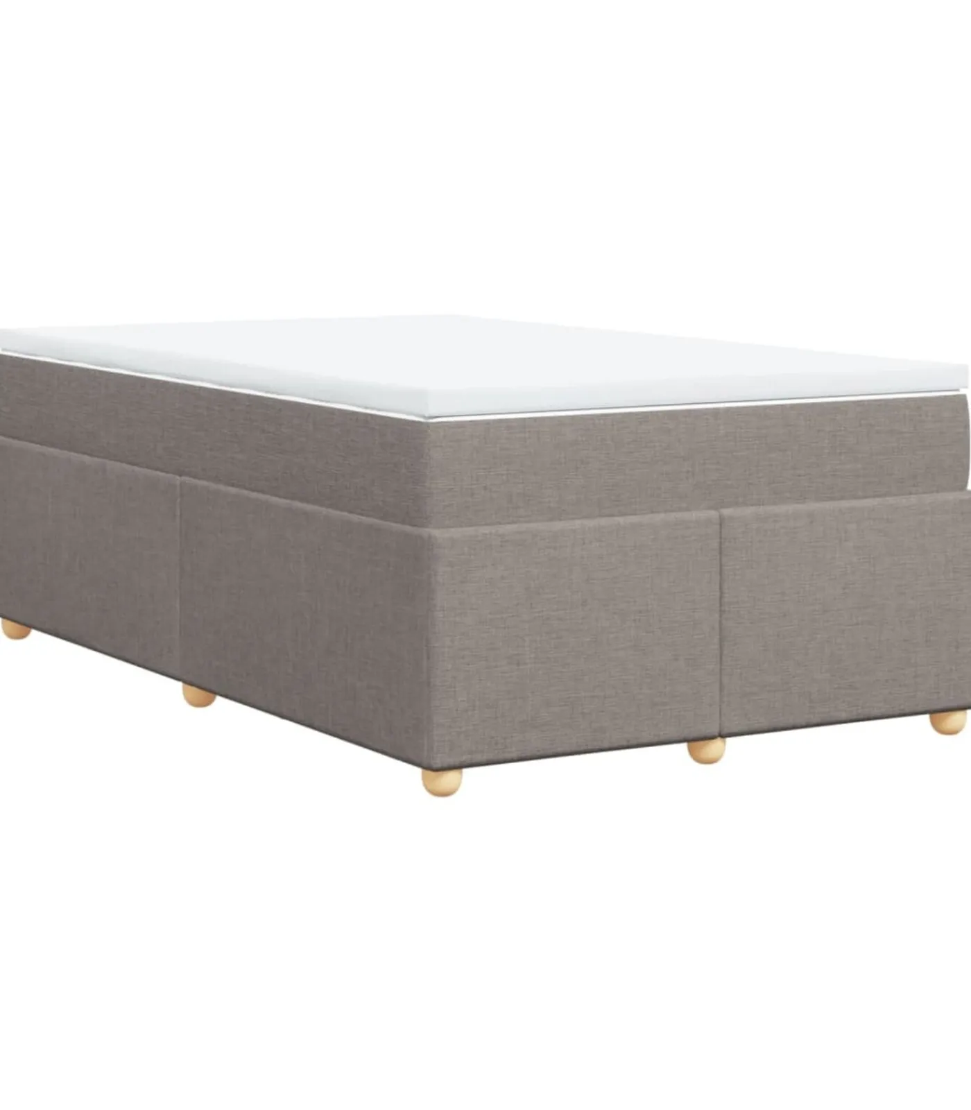 vidaXL Boxspring met matras stof taupe 120x190 cm