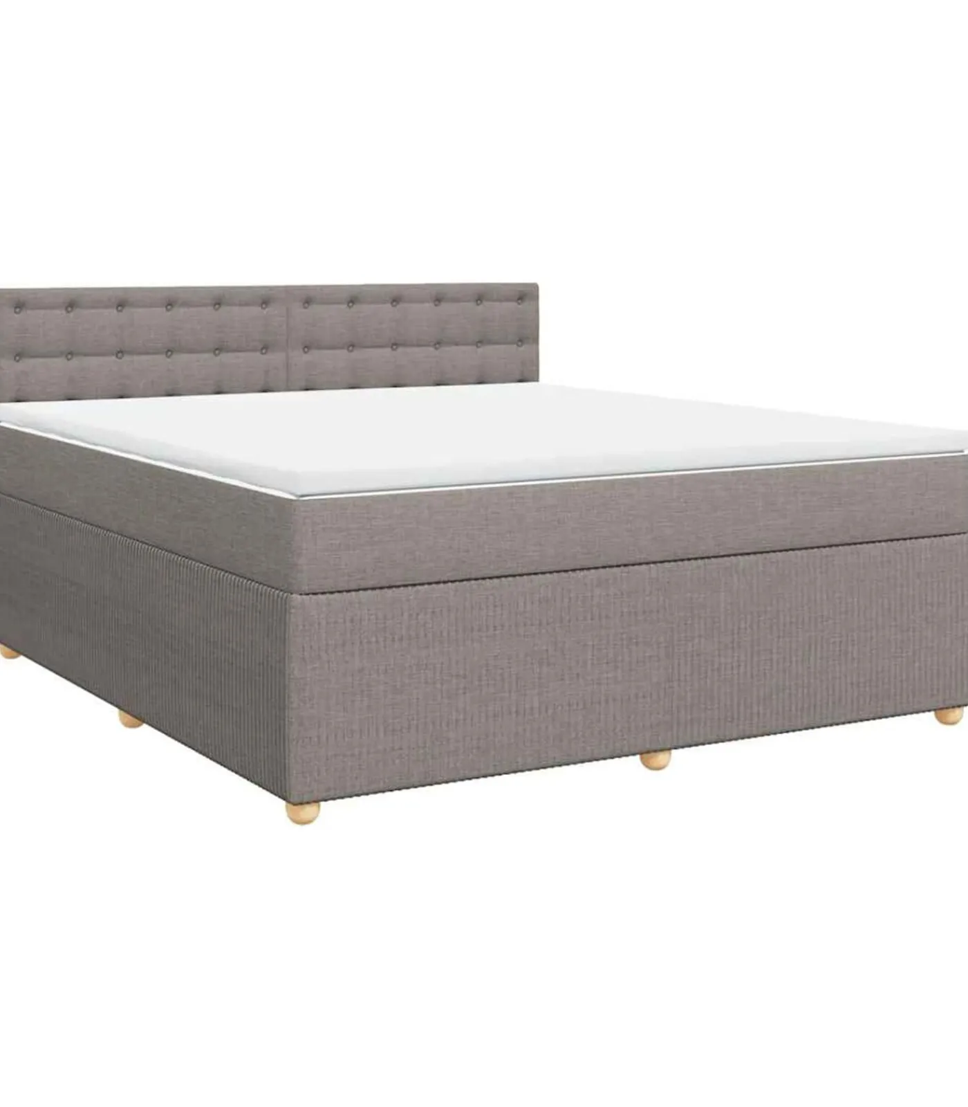 vidaXL Boxspring met matras stof taupe 180x200 cm