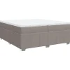 vidaXL Boxspring met matras stof taupe 200x200 cm