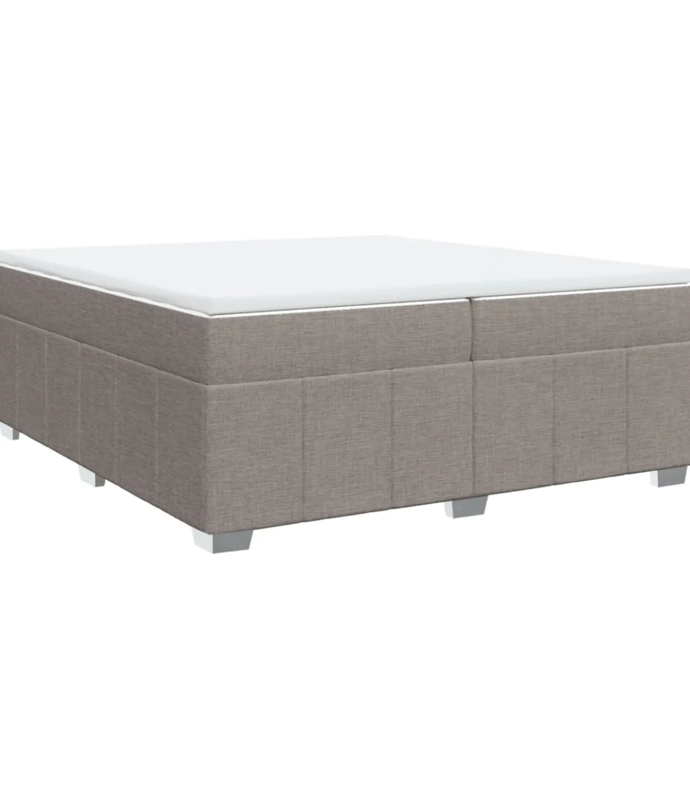vidaXL Boxspring met matras stof taupe 200x200 cm