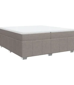 vidaXL Boxspring met matras stof taupe 200x200 cm