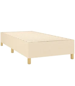 Outlet Boxspring met matras stof crèmekleurig 90x200 cm Bedden