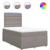 vidaXL Boxspring met matras stof taupe 120x190 cm