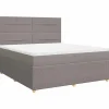 vidaXL Boxspring met matras stof taupe 180x200 cm