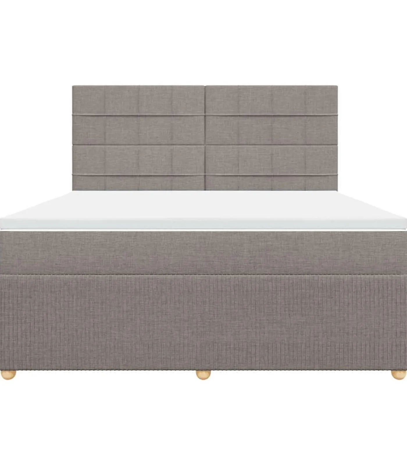 vidaXL Boxspring met matras stof taupe 180x200 cm