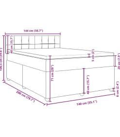 vidaXL Boxspring met matras stof blauw 140x200 cm