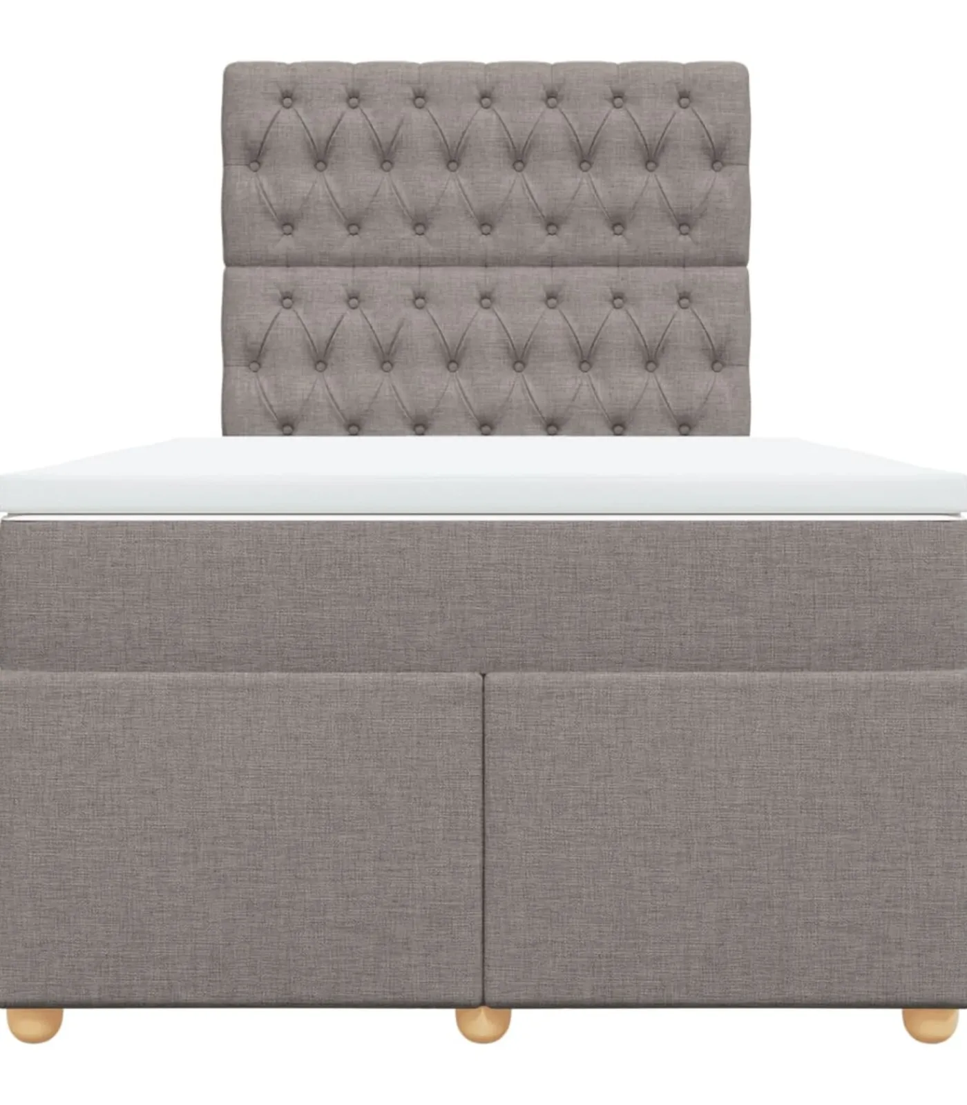 vidaXL Boxspring met matras stof taupe 120x190 cm