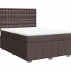 Sale Boxspring met matras stof donkerbruin 160x200 cm Bedden