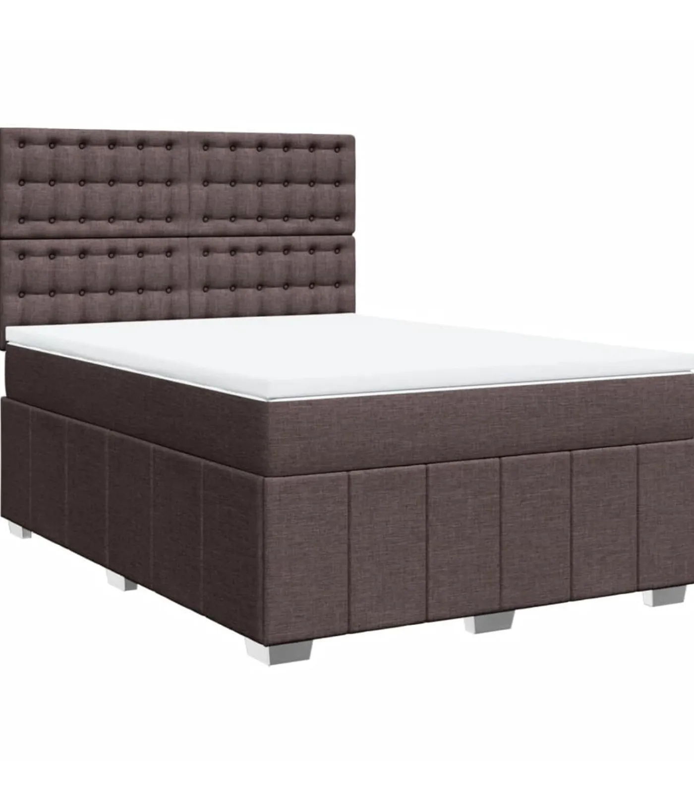 Sale Boxspring met matras stof donkerbruin 160x200 cm Bedden