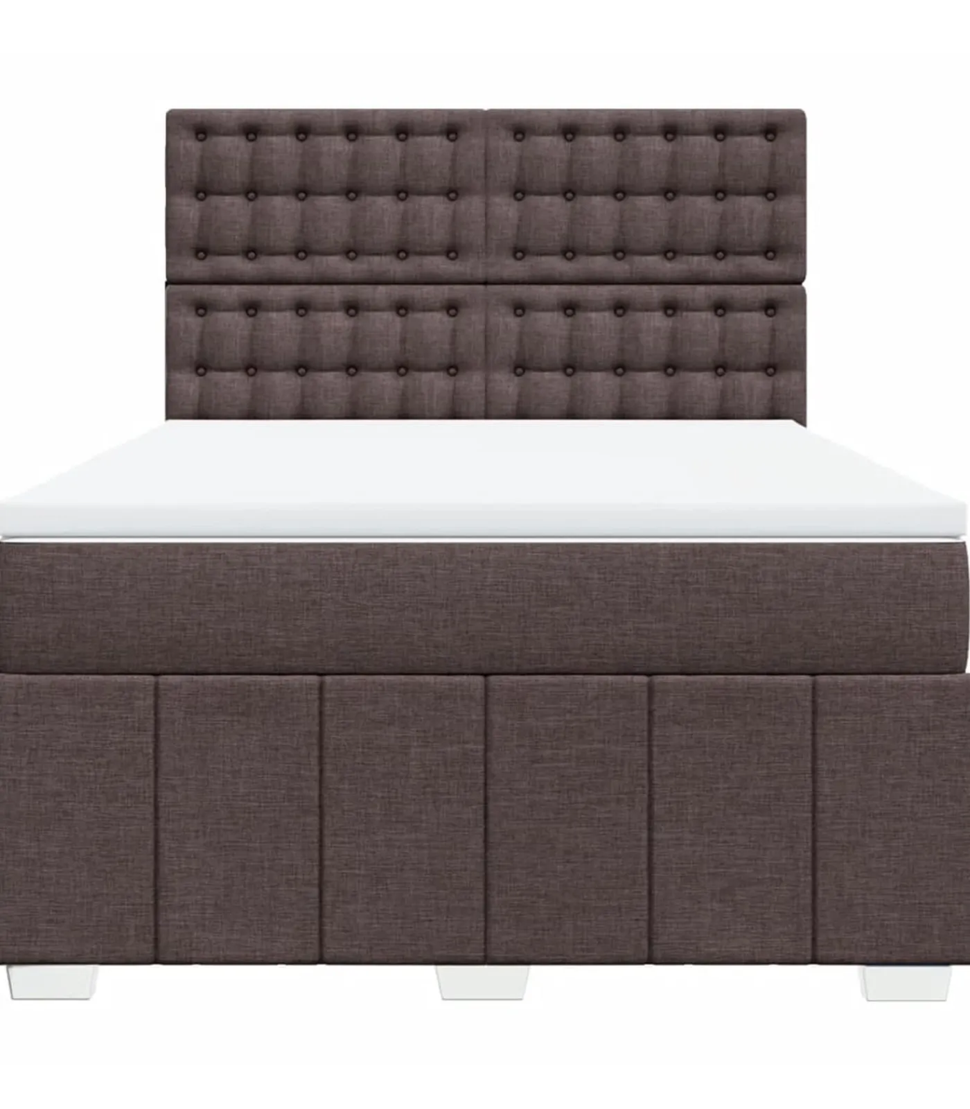Sale Boxspring met matras stof donkerbruin 160x200 cm Bedden