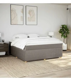 Hot Boxspring met matras stof taupe 180x200 cm Bedden