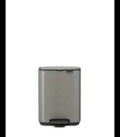 Brabantia Bo Pedaalemmer, 4 liter, stil sluitend, kunststof binnenemmer - Platinum