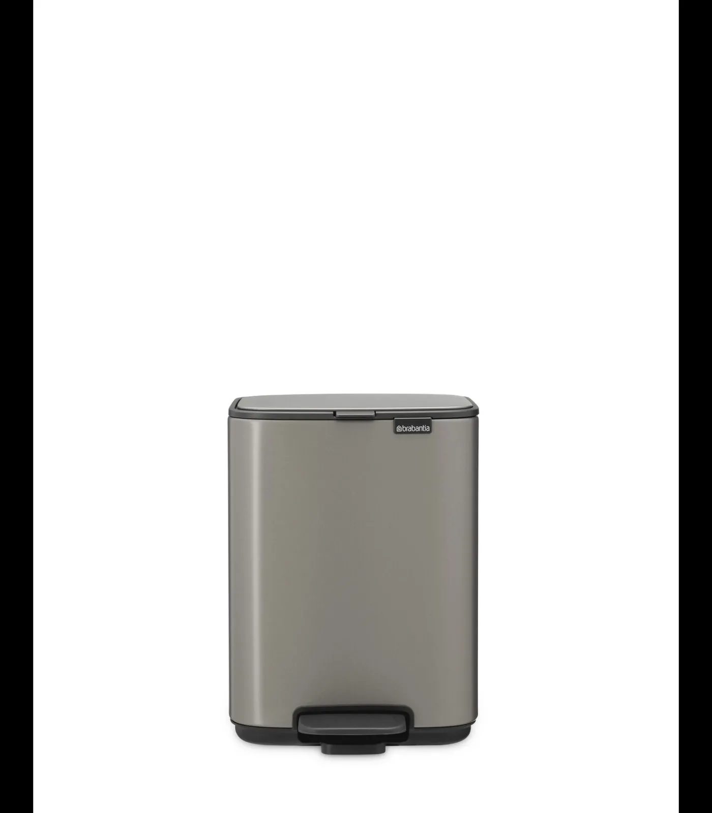 Brabantia Bo Pedaalemmer, 4 liter, stil sluitend, kunststof binnenemmer - Platinum