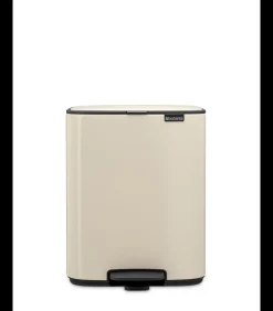 Bo Pedaalemmer, 12 liter, stil sluitend, kunststof binnenemmer - Soft Beige Manden En Bakken