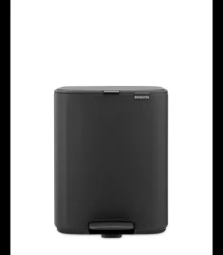 Brabantia Bo Pedaalemmer, 12 liter, stil sluitend, kunststof binnenemmer - Mineral Infinite Grey