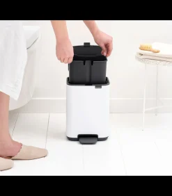 Brabantia Bo Pedaalemmer, 4 liter, stil sluitend, kunststof binnenemmer -