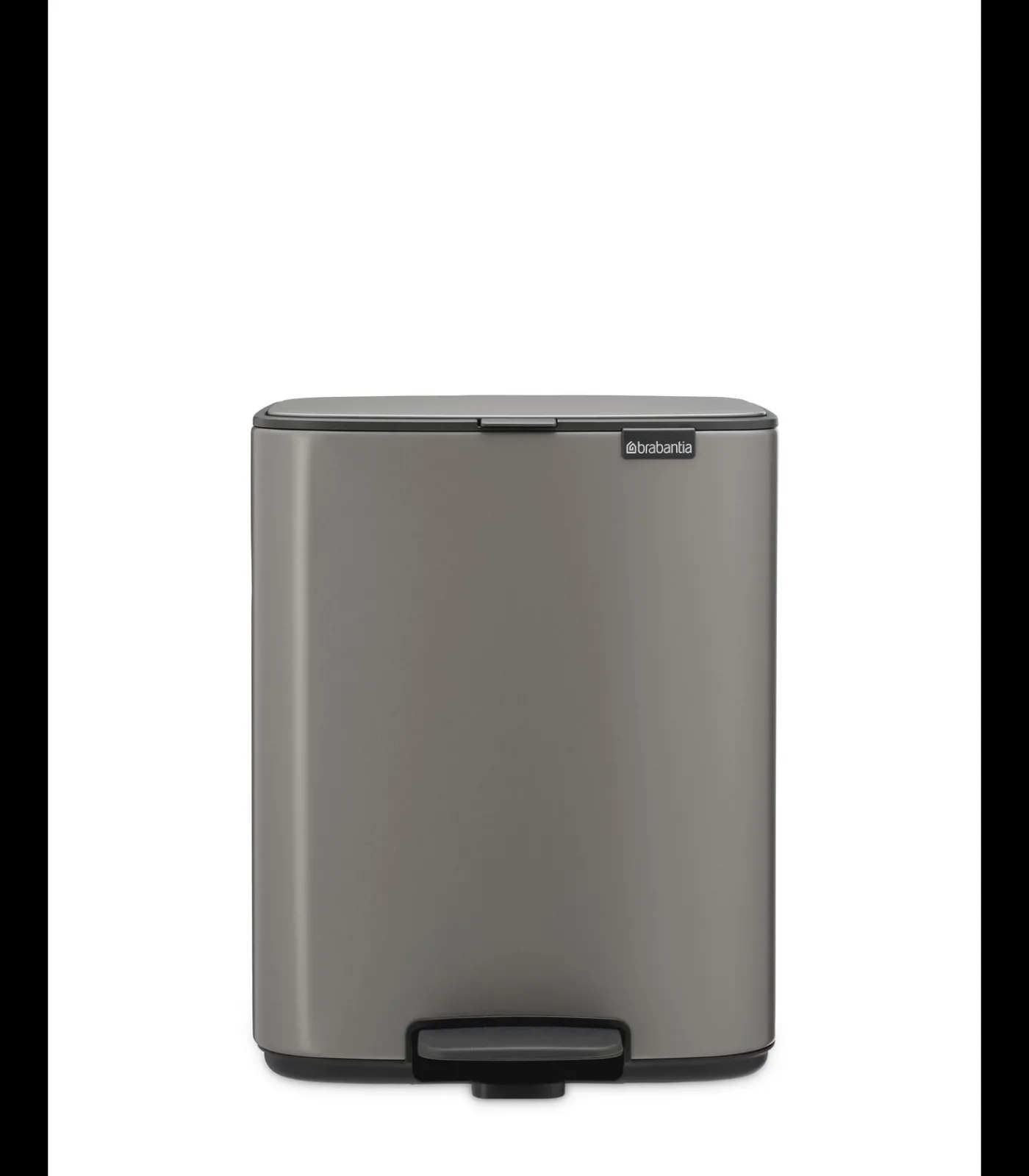 Brabantia Bo Pedaalemmer, 12 liter, stil sluitend, kunststof binnenemmer - Platinum