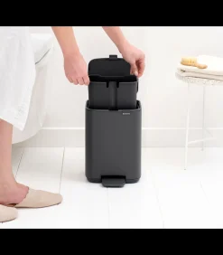 Sale Bo Pedaalemmer, 4 liter, stil sluitend, kunststof binnenemmer - Mineral Infinite Grey Manden En Bakken