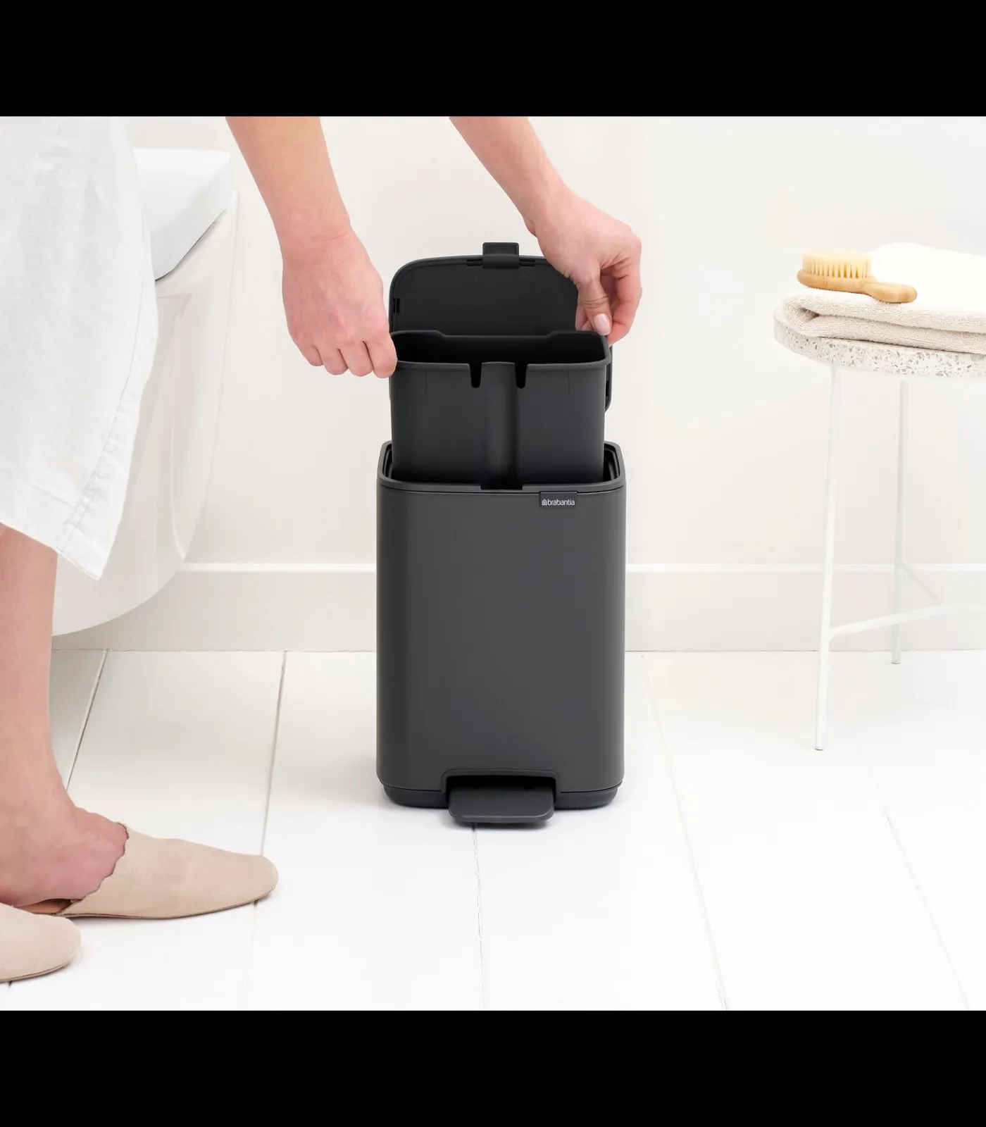 Sale Bo Pedaalemmer, 4 liter, stil sluitend, kunststof binnenemmer - Mineral Infinite Grey Manden En Bakken