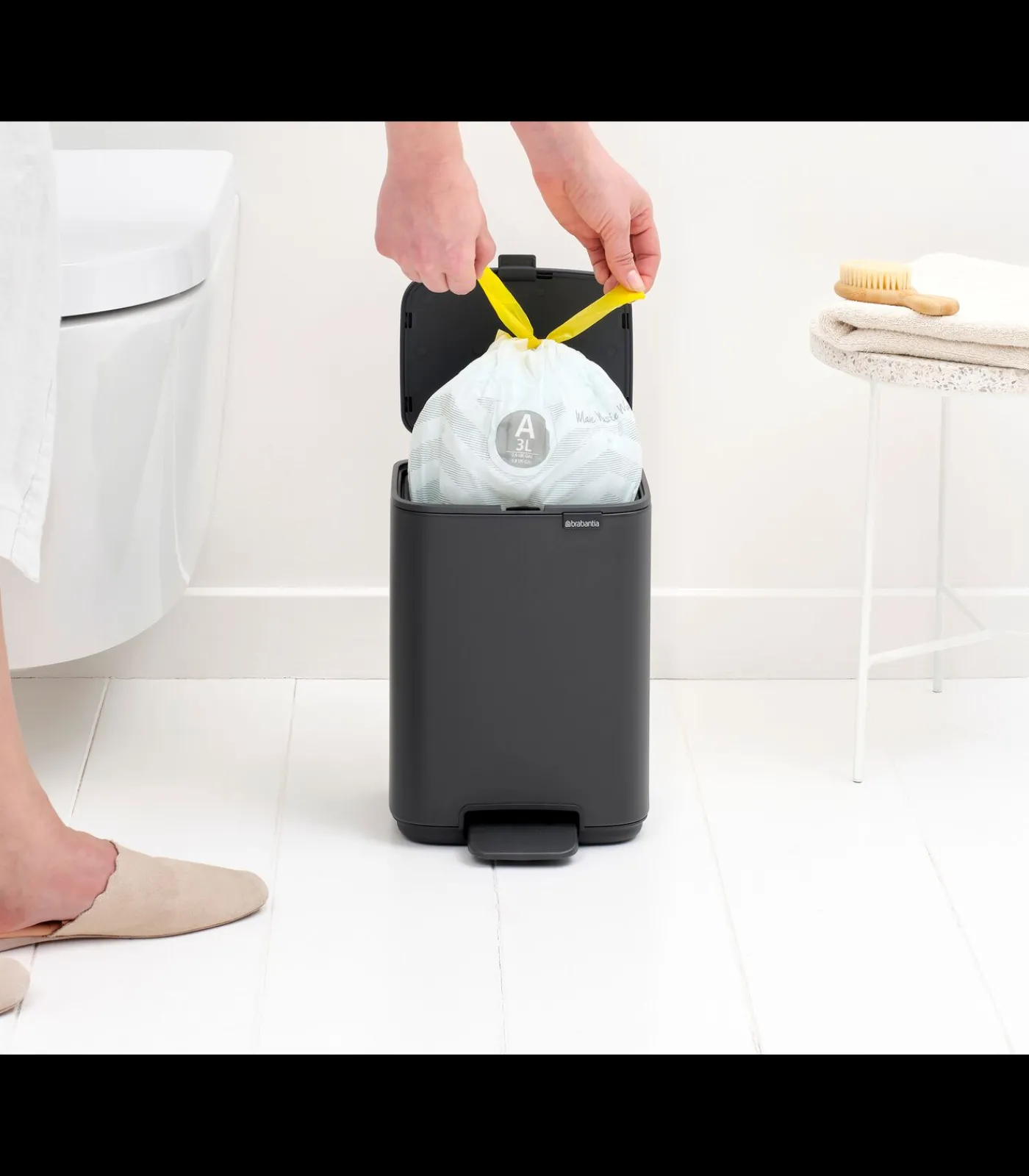 Sale Bo Pedaalemmer, 4 liter, stil sluitend, kunststof binnenemmer - Mineral Infinite Grey Manden En Bakken