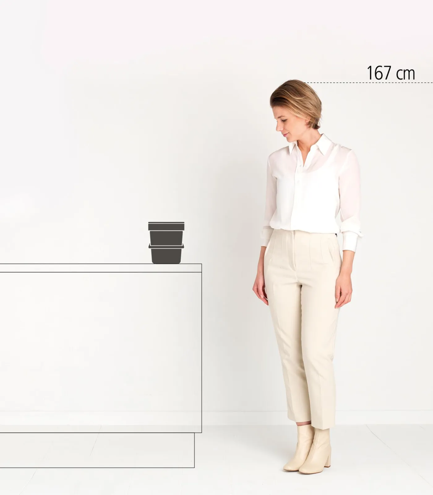 Brabantia Sort & Go afvalemmer, 6 liter - Light Grey