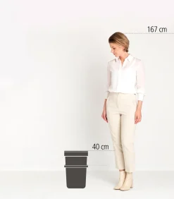 Brabantia Sort & Go afvalemmer, 16 liter - Grey