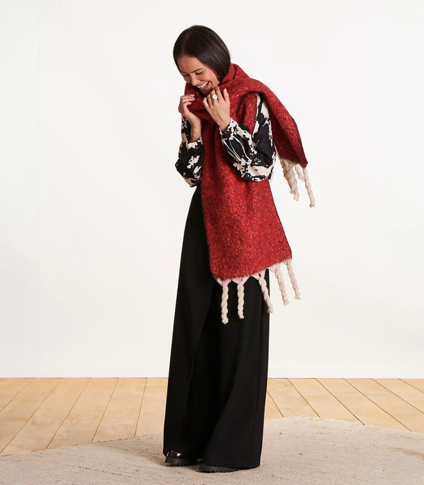 DAMES La Fée Maraboutée Be rode omkeerbare sjaal