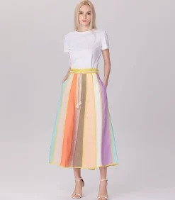 Discount Brede strepen trapezerok DAMES Rokken