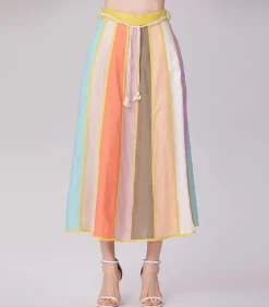 Discount Brede strepen trapezerok DAMES Rokken