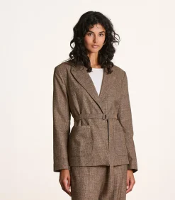 DAMES La Fée Maraboutée Bruin geruit jasje met riem