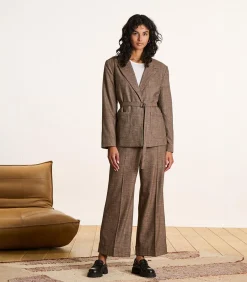 DAMES La Fée Maraboutée Bruin geruit jasje met riem