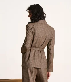 DAMES La Fée Maraboutée Bruin geruit jasje met riem