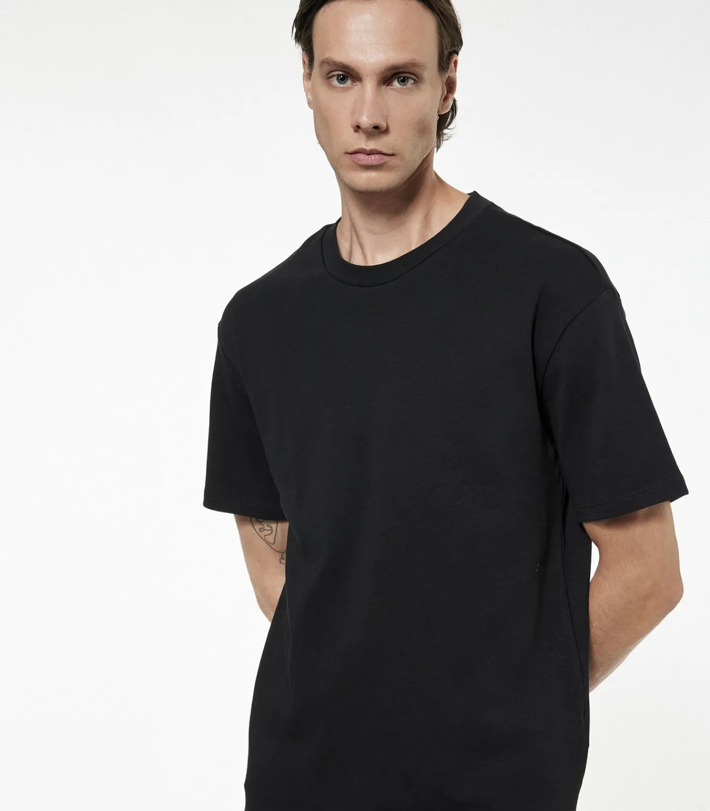 Heren Koton Bruin T-shirt Ronde Hals Korte Mouwen Katoen