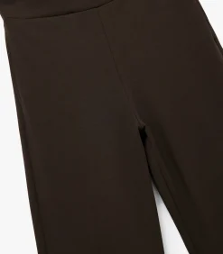 DAMES Koton Bruine Broek met Elastische Taille en Wijde Pijpen