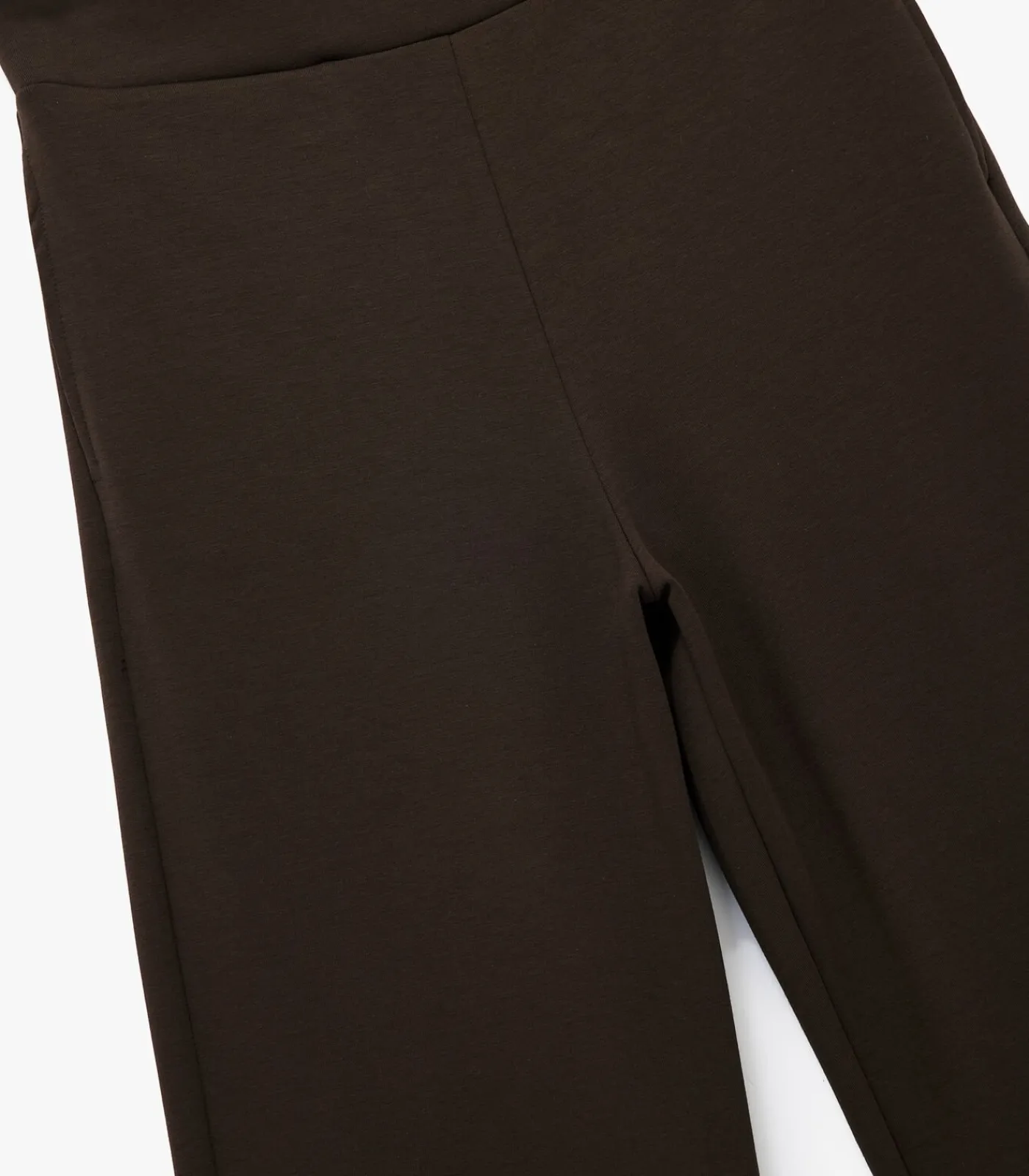 DAMES Koton Bruine Broek met Elastische Taille en Wijde Pijpen