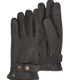 Hot Bruine leren herenhandschoenen met aantreklusje Heren Handschoenen