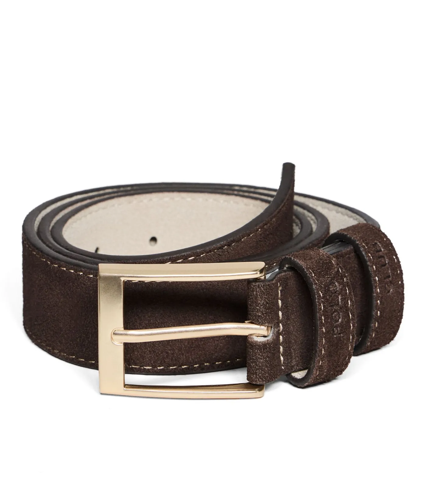 Sale Bruine suède riem ‘Cesar’ met -details Heren Riemen