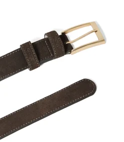 Sale Bruine suède riem ‘Cesar’ met -details Heren Riemen