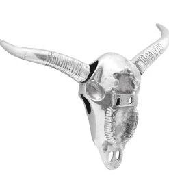 vidaXL Bullschedel Zilver 34 x 13 x 53 cm Aluminium