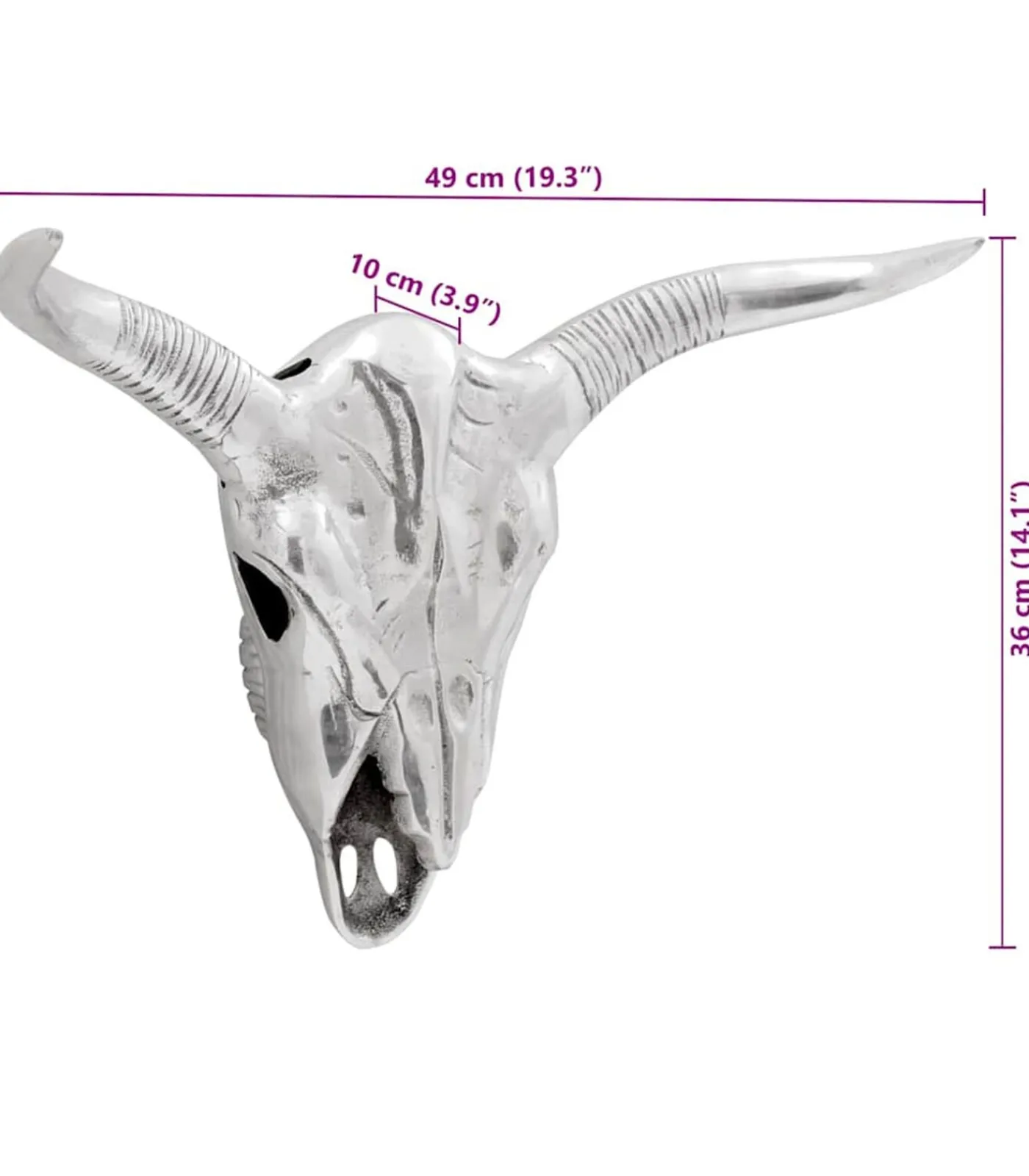 Best Bullschedel Zilver 49 x 10 x 36 cm Aluminium Decoratie